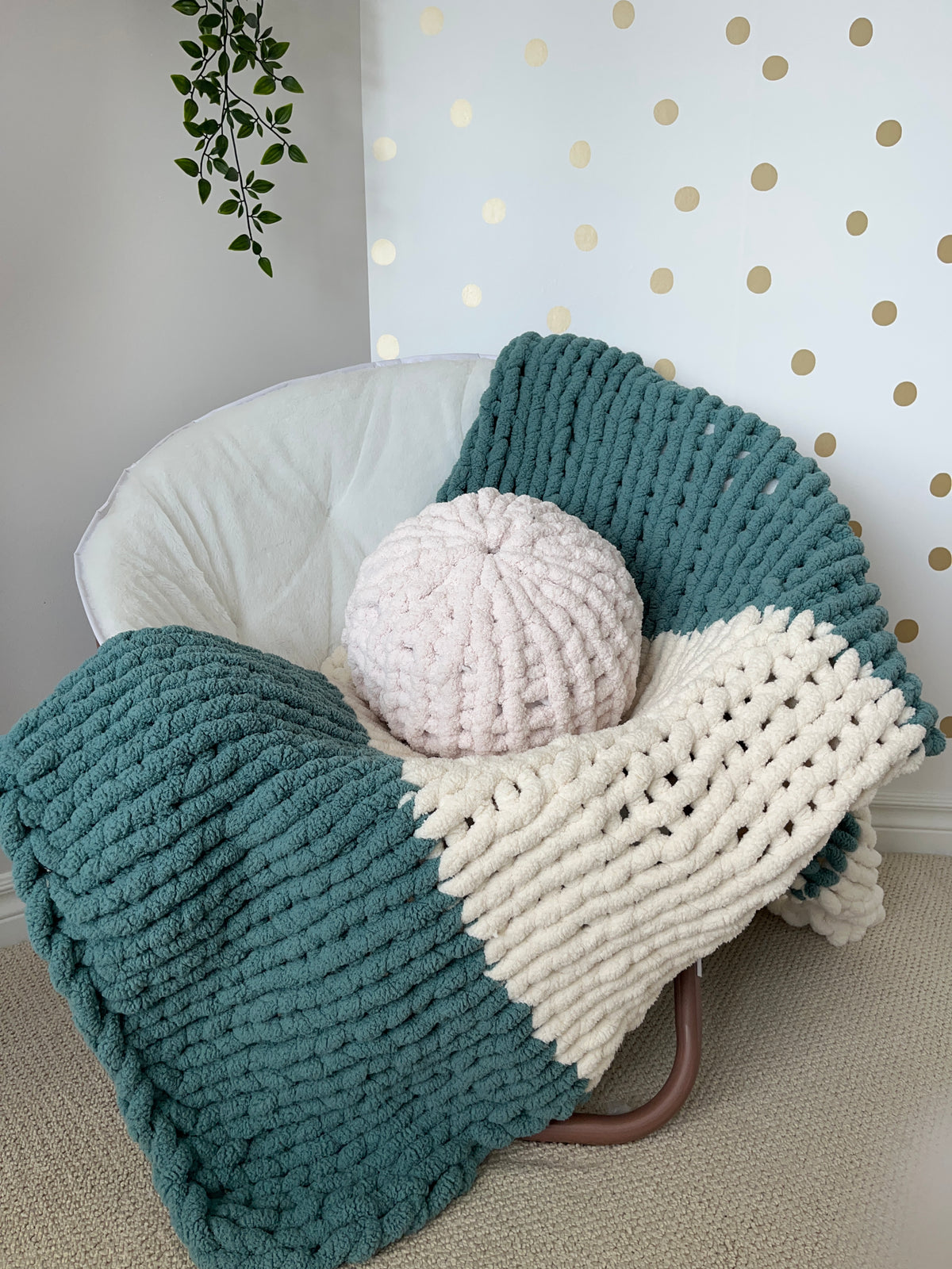 Two colour striped blanket