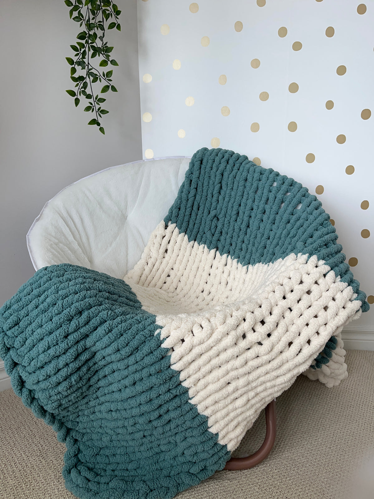 Two colour striped blanket